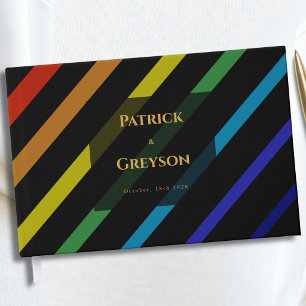Livre D'or Mariage d'hommes gays Élégante photo arc-en-ciel