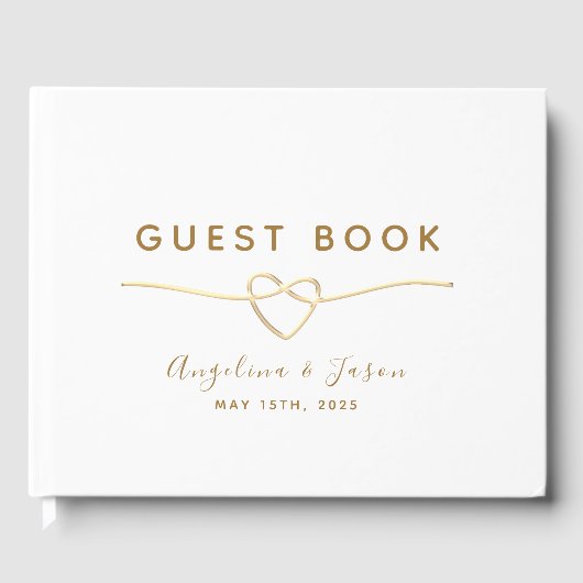 Livre D'or Mariage d'huile or simple et élégant (Recto)