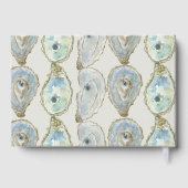 Livre D'or Mariage d'huîtres aquarelle - bleu-duché (Verso)