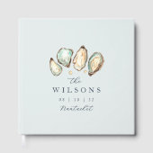 Livre D'or Mariage d'huîtres d'aquarelle côtière (Recto)