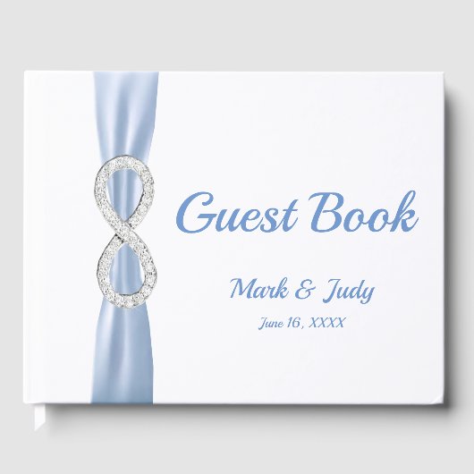 Livre d'or Mariage Diamond Infinity Blue Ribbon (Recto)