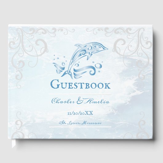 Livre d'or Mariage Dolphin bleu (Recto)