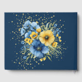 Livre D'or Mariage d'or bleu marine et jaune (Verso)