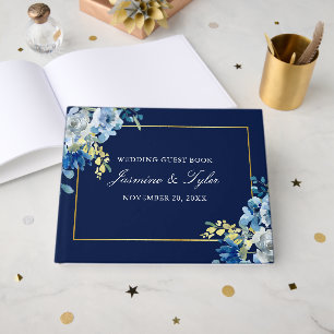 Livre D'or Mariage du soir élégant en or bleu marine