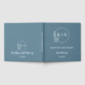 Livre d'or Mariage Dusty Blue & White Monogram (Complet)