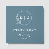 Livre d'or Mariage Dusty Blue & White Monogram (Recto)