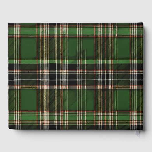 Livre D'or Mariage écossais vert Tartan (Verso)