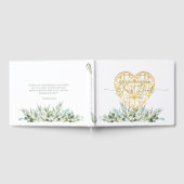 Livre D'or Mariage Elegant Blanc Gold Heart Eucalyptus Feuill (Complet)