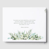 Livre D'or Mariage Elegant Blanc Gold Heart Eucalyptus Feuill (Verso)