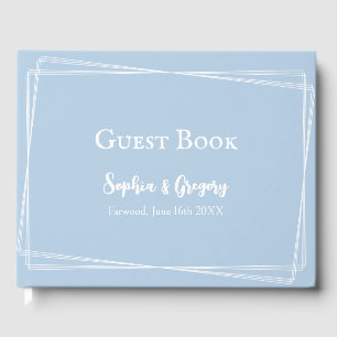 Livre D'or Mariage élégant bleu clair écriture blanche person