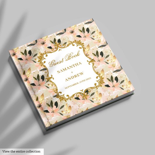 Livre d'or Mariage élégant Blush pour les clients