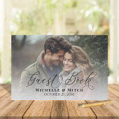 Livre D'or Mariage Elegant Calligraphie Photo noir et blanc