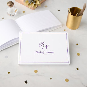 Livre D'or Mariage Élégant Classique de Pourpre Royale