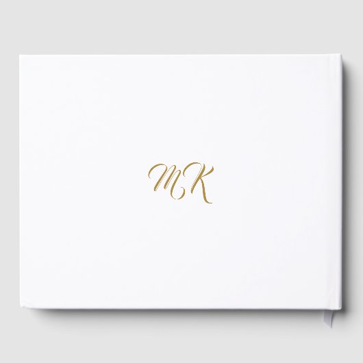 Livre D'or Mariage Elegant Classy Gold Script & White (Verso)