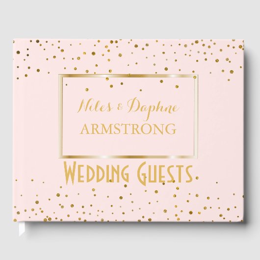 Livre D'or Mariage élégant | Confetti en or rose (Recto)