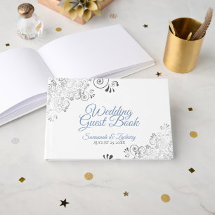 Livre D'or Mariage élégant Filly Frilly Blue & Grey