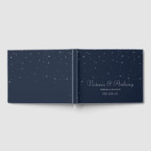 Livre D'or Mariage Elegant Marine & Silver Falling Stars (Complet)