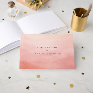 Livre D'or Mariage Élégant Moderne au Style Corallien et Côti