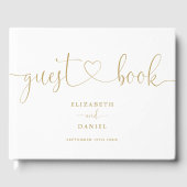 Livre D'or Mariage élégant moderne or écriture script (Recto)