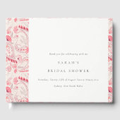 Livre D'or Mariage Élégant Moderne Rose Pâle Typographie Pais (Recto)