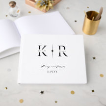 Mariage Élégant Monogramme Initiales Deux Flamme