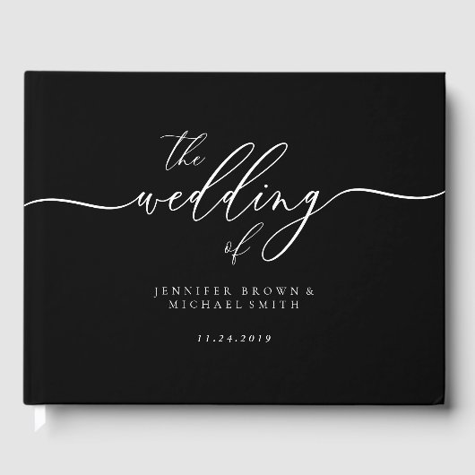 Livre D'or Mariage Élégant Noir Signature (Recto)