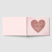Livre D'or Mariage élégant | Rose Rose Gold Heart Confetti (Complet)