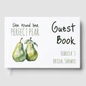 Livre D'or Mariage Élégant Rustique avec Poires Parfaites (Recto)