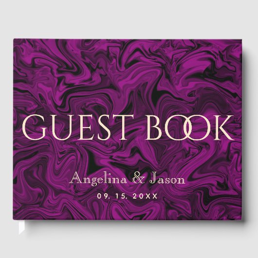 Livre D'or Mariage élégant violet (Recto)