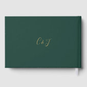 Livre D'or Mariage Emerald Green Et Gold Signature Script (Verso)