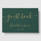 Livre D'or Mariage Emerald Green Et Gold Signature Script (Recto)