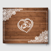 Livre D'or Mariage en bois rustique et dentelle blanche (Verso)
