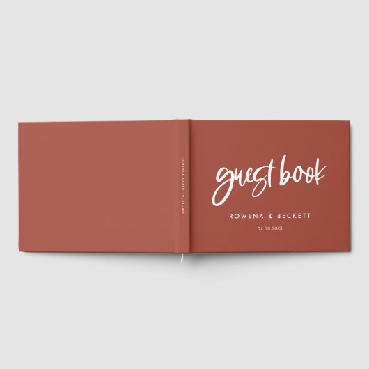 Livre D'or Mariage en brique brûlée moderne et élégant (Complet)