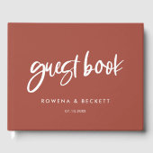 Livre D'or Mariage en brique brûlée moderne et élégant (Recto)