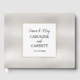 Livre D'or Mariage en cuir blanc Faux
