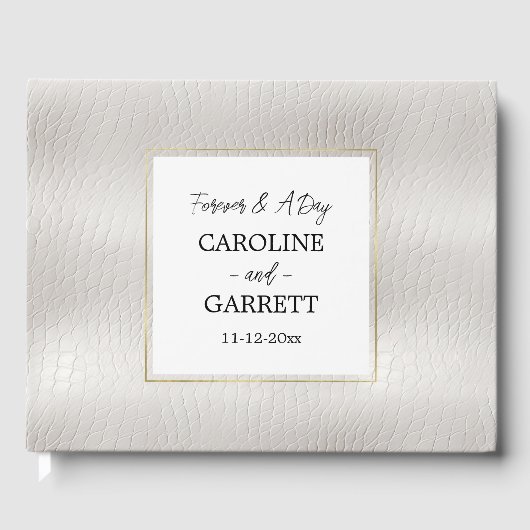 Livre D'or Mariage en cuir blanc Faux (Recto)