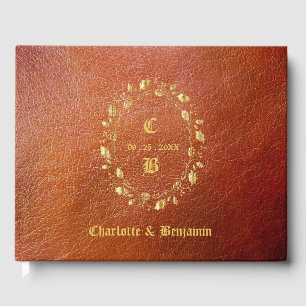 Livre D'or Mariage en cuir rustique