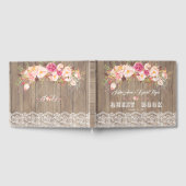 Livre D'or Mariage en dentelle en bois romantique (Complet)