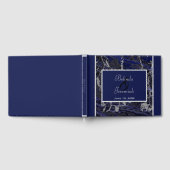 Livre D'or Mariage en marbre Faux Silver & Navy (Complet)