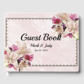 Livre d'or Mariage en marbre rose blanc Lily (Recto)