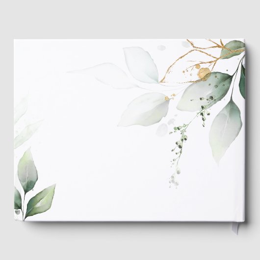 Livre D'or Mariage Eucalyptus Vert & Or (Verso)