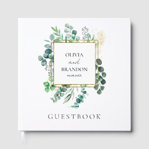 Livre D'or Mariage Feuilles de Verdure Botanique d'Eucalyptus