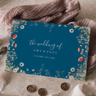Livre D'or Mariage Fleur sauvage Blisser Boho de la Marine