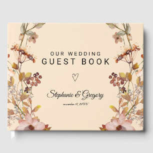 Livre D'or Mariage Fleur sauvage Boho d'automne