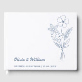 Livre D'or Mariage Fleur sauvage Dusty Blue (Recto)