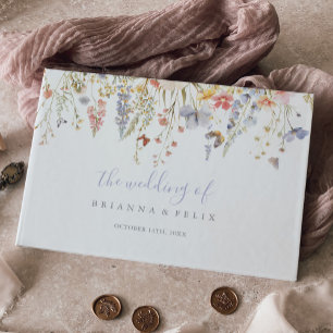 Livre D'or Mariage Fleur sauvage multicouleur d'été