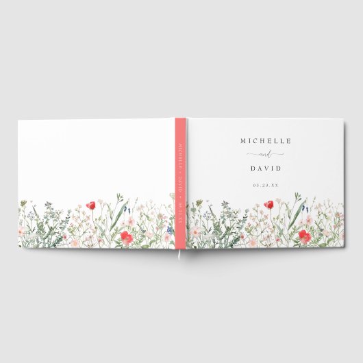 Livre D'or Mariage Fleur sauvage romantique (Complet)