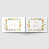 Livre D'or Mariage fleuri à fleurs d'aquarelle de pêche (Complet)