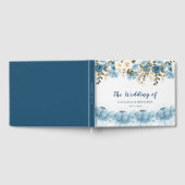 Livre D'or Mariage Fleurie Aquarelle Bleu Poussiéreux (Complet)