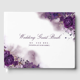 Livre D'or Mariage Fleuriste Violet Aubergine
